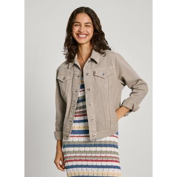 Pepe Jeans XS Beigefarbene Lässige Damenjacke – Baumwolle (Regular)