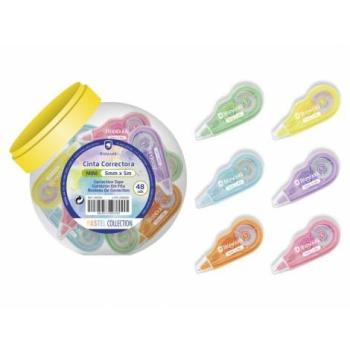Bismark Mini Cinta Correctora Pastel – 5 m, Pack de 48