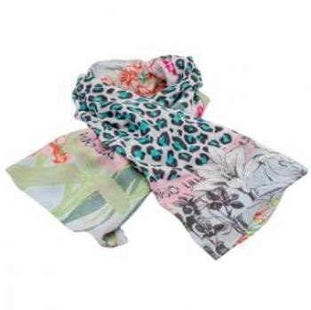 Rainbow Bloomed Jungle Motif Fashion Scarf