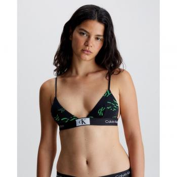 Calvin Klein Sujetador de triángulo CK96 Unlined Logo negro verde XS