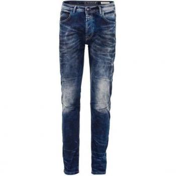 Cipo & Baxx Herrenjeans slim unten, unifarben blau, Größe 34/32