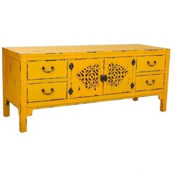 Mueble Bajo de Madera Amarillo 120x40x50h Cm