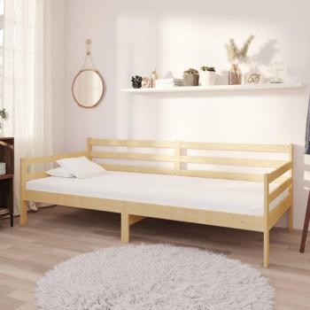 Lit d'invité en pin massif avec matelas 90x200 cm
