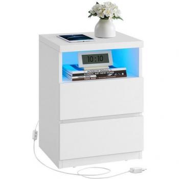 VASAGLE Beistelltisch „Licht & Stauraum“ – 1 Stück, dimmbares LED, Schubladen­feature