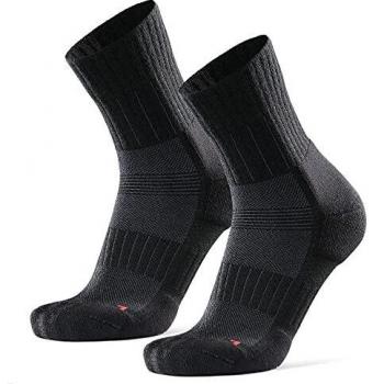 Alpine Armor Anti-Irritation Trail Running Socks for Men & Women, 2 Pack, Cushioned, Ankle Cut (Black, UK 6-8 // EU 39-42)