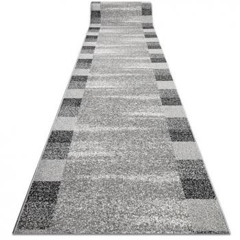 Etna Runner Rug in Silver & Sand Grey – 70x580 cm with 70 cm Grey Trim
