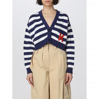 Kenzo Women's Striped Cardigan in Blue