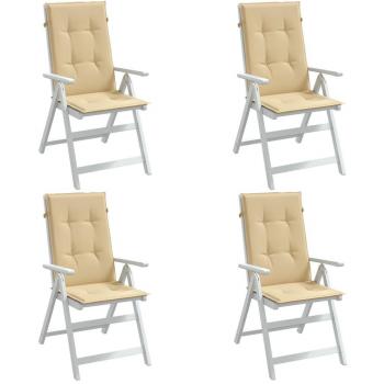 Outdoor Highback Chair Cushions 4 pcs Melange Beige 47.2x19.7x1.6