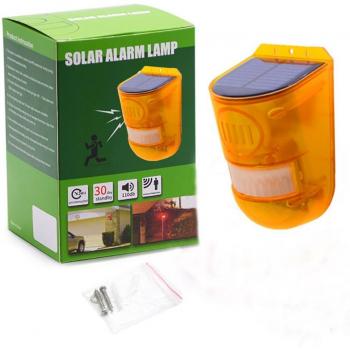 Solar LED Emergency Light with PIR Sensor and 129 Decibel Alert for Home Security