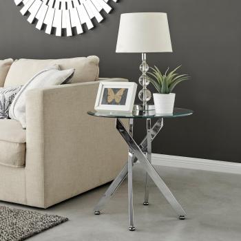 Novara Round Side Table with Starburst Legs