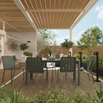Conjunto extensible de jardín Idaho en aluminio verde