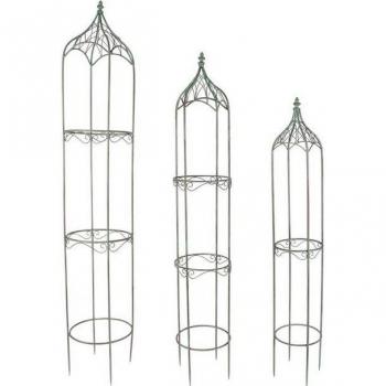 BURI Obelisk Spalier Metall Rankhilfe 3er-Set