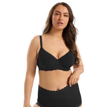 Elegant 44D Underwire Bra – Black Soft Touch