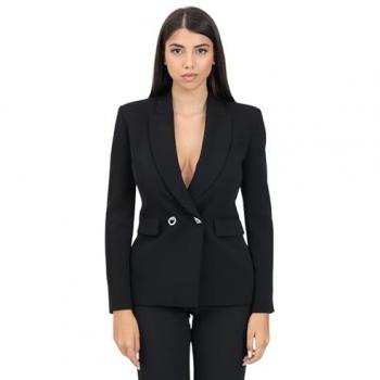 Blazer Doppiopetto Nero PINKO in Cady Tecnico Taglia 44 Regular Fit
