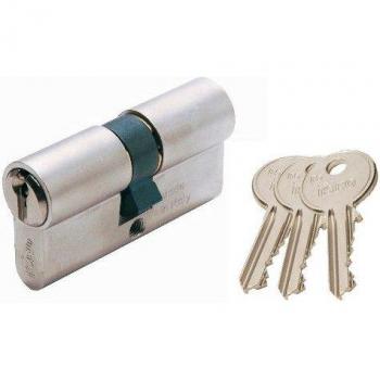 Tige de verrouillage laiton nickelé 3‑cames DIN 65 mm, cyl. 30+35