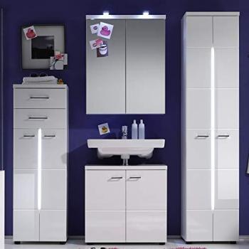 Waschbeckenunterschrank Nightlife weiß Hochglanz Unterschrank Badschrank