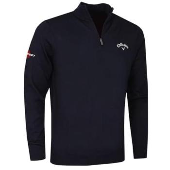 Callaway Herren-Merino Pullover 1/4 Blend, Navy, Size Small