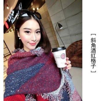 Bufanda Pashmina de Algodón con Bordes en Contraste