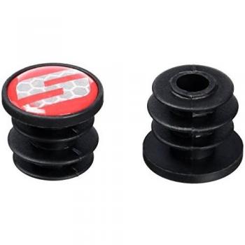 Tappi manubrio SRAM, logo a S, colorway Nero/Rosso, set da 2