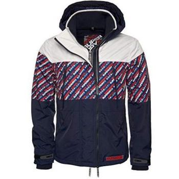 Superdry SD‑Windattacker Hielo Jaspeado L Chaqueta Polar Hombre con Capucha y Bloques de Color (EU)