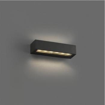 Aplique de jardín Doro-13 con cuerpo de aluminio y difusor de cristal templado