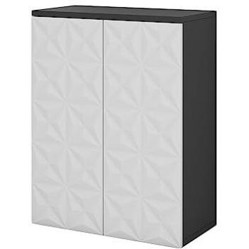 Midischrank Edge Schwarz 60 x 79.5 cm 2 Türen 3 Fächer