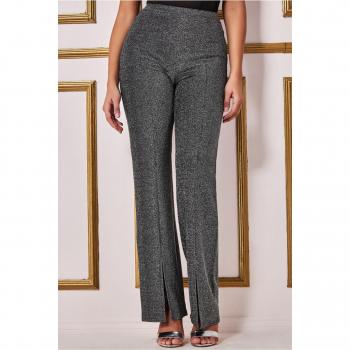 Goddiva Womens Wide Leg Lurex Trouser