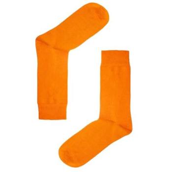 Plain Style Orange Cotton Sock – Men, Size 6‑9