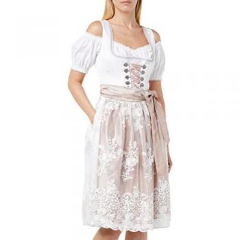 Stockerpoint Bergfeuer Couture Dirndl Aurelie, Damen, Weiß, Gr. 42, 100% Polyester