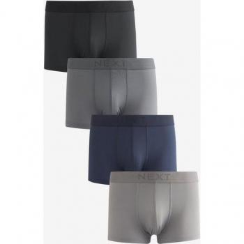 Men’s 4‑Pack Grey and Navy Hipster Boxers