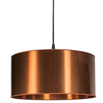QAZQA Lampe à Suspension Noire avec Abat-jour Cuivre 50 cm