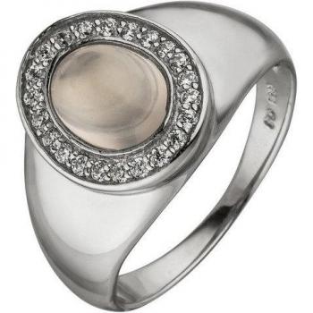 ROSE SILVER Jobo Fingerring 50 – Rosenquarz + Zirkonia in Sterlingsilber