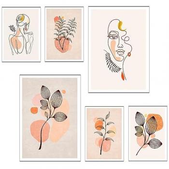 Pack de 6 murales modernos en formato cuadrado y rectangular