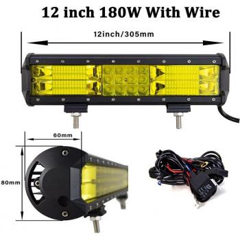 Willpower 20-22 LED Amarillo Barra de Luz 324W para Remolque