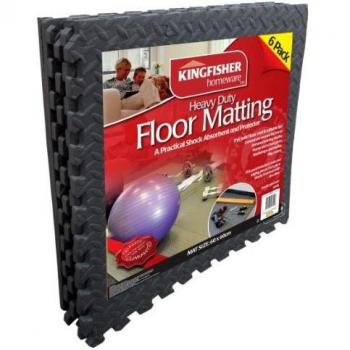Kingfisher Unisex 6 Eva Foam Grey Floor Tiles Set, Green