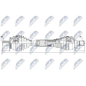 Arbre de transmission Cardan NTY NPW-VV-063 pour VOLVO XC90 I, Essieu avant gauche