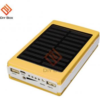 Fuente de alimentación solar móvil con linterna LED y soporte teléfono