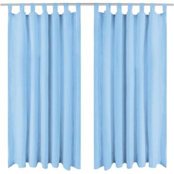 Rideau Occultant Torana Turquoise 140 × 175 cm – 2 pièces à Boucles