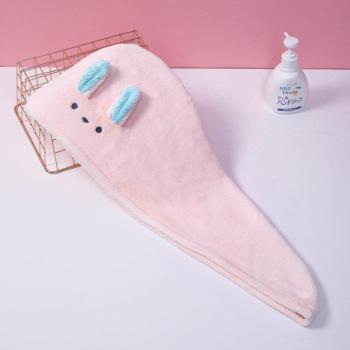 Serviette de cheveux en microfibre à séchage rapide avec oreilles de lapin pour femmes