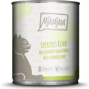 MJAMJAM Rind & Kürbis Katzennassfutter, 800g Dose