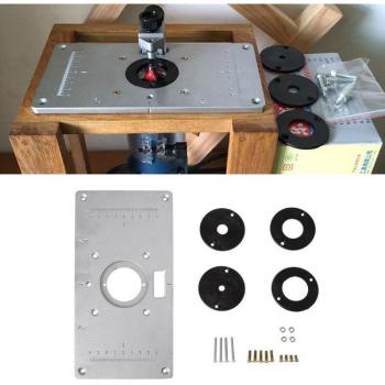 Four-Ring Aluminum Router Table Insert Plate for Woodshop Benches
