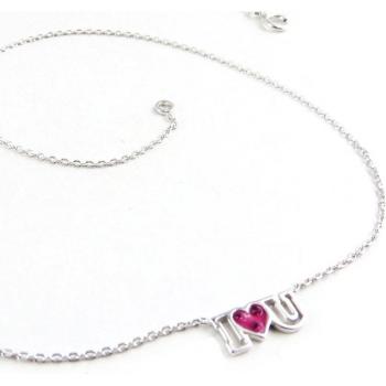 Collier “I Love You” Argento Rosa Brillante