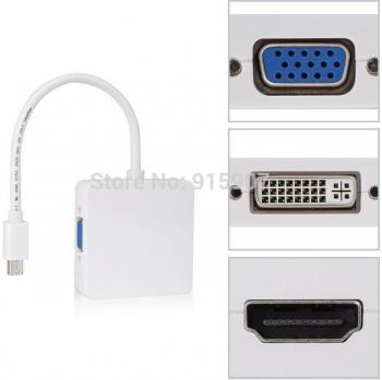 Xiwai Mini DisplayPort a TV/DVD 3‑in‑1