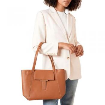 Freya Luxe Tote with Golden Accents – Tan
