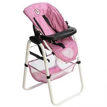 Rêve couture : Chaise haute mixte jean rose