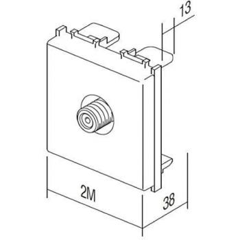 TEM Serie TV Steckdose BASIC0dB 2M PW