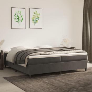 Cadre de lit 200x200 cm en velours gris foncé