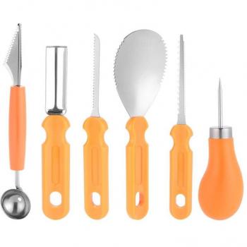 Set d’outils manuels pour sculpter des citrouilles Halloween – 9 pièces en inox