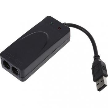 Módem de Fax 56K USB, Doble Toma y Color Negro