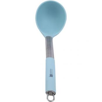 Scoop de Bouillie en Silicone et Acier, Poignée Élevée